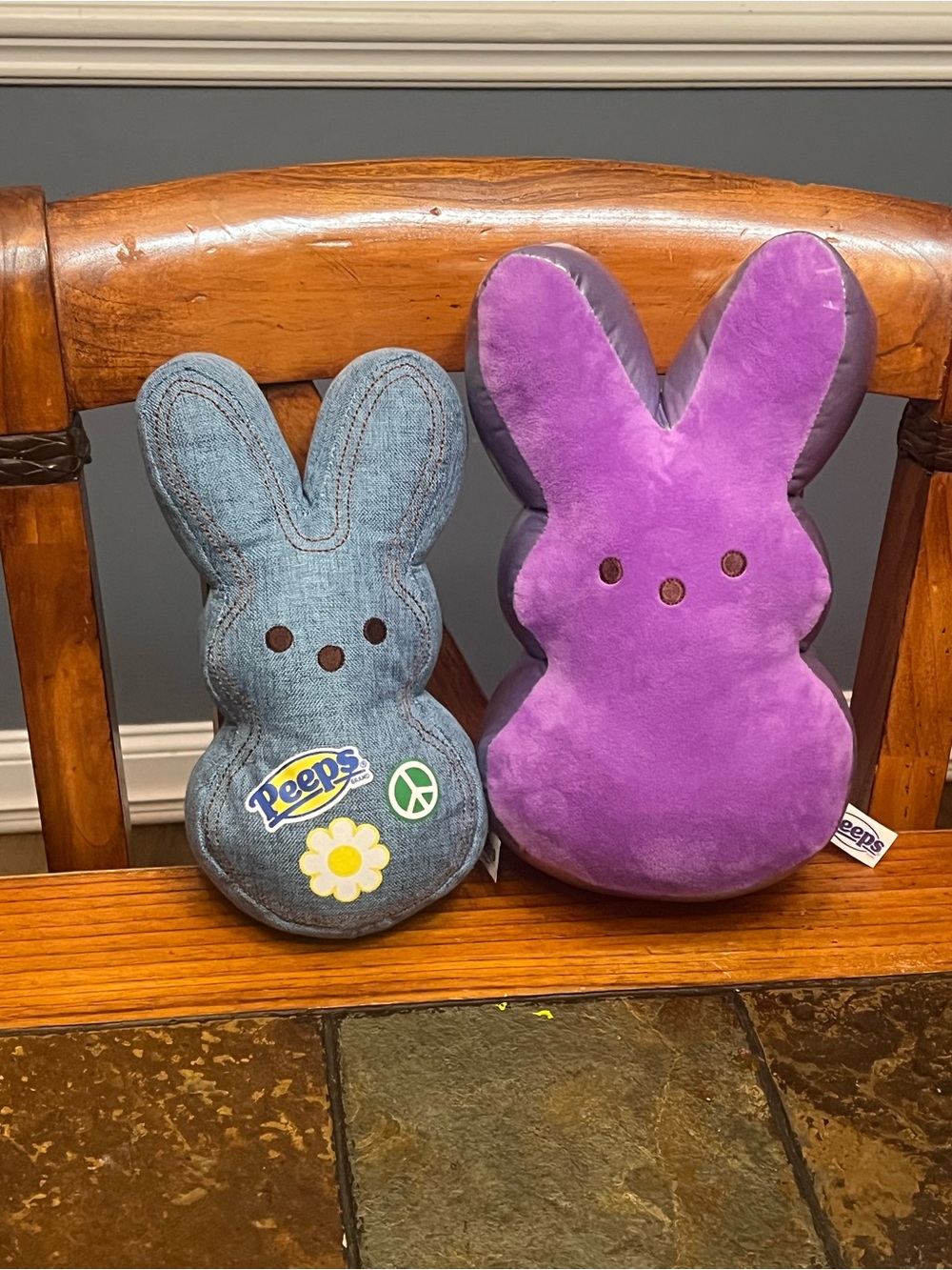 Peeps Plush Bunny Set - Purple and Denim-Style Plush